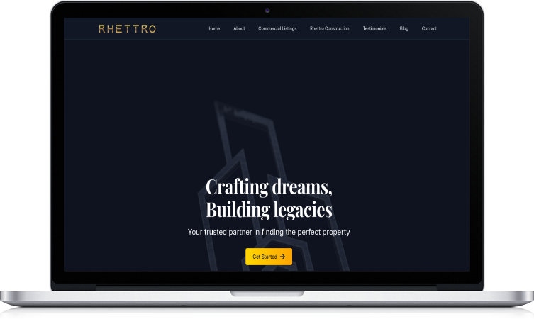 A computer screen showing Rhettro Real Estate